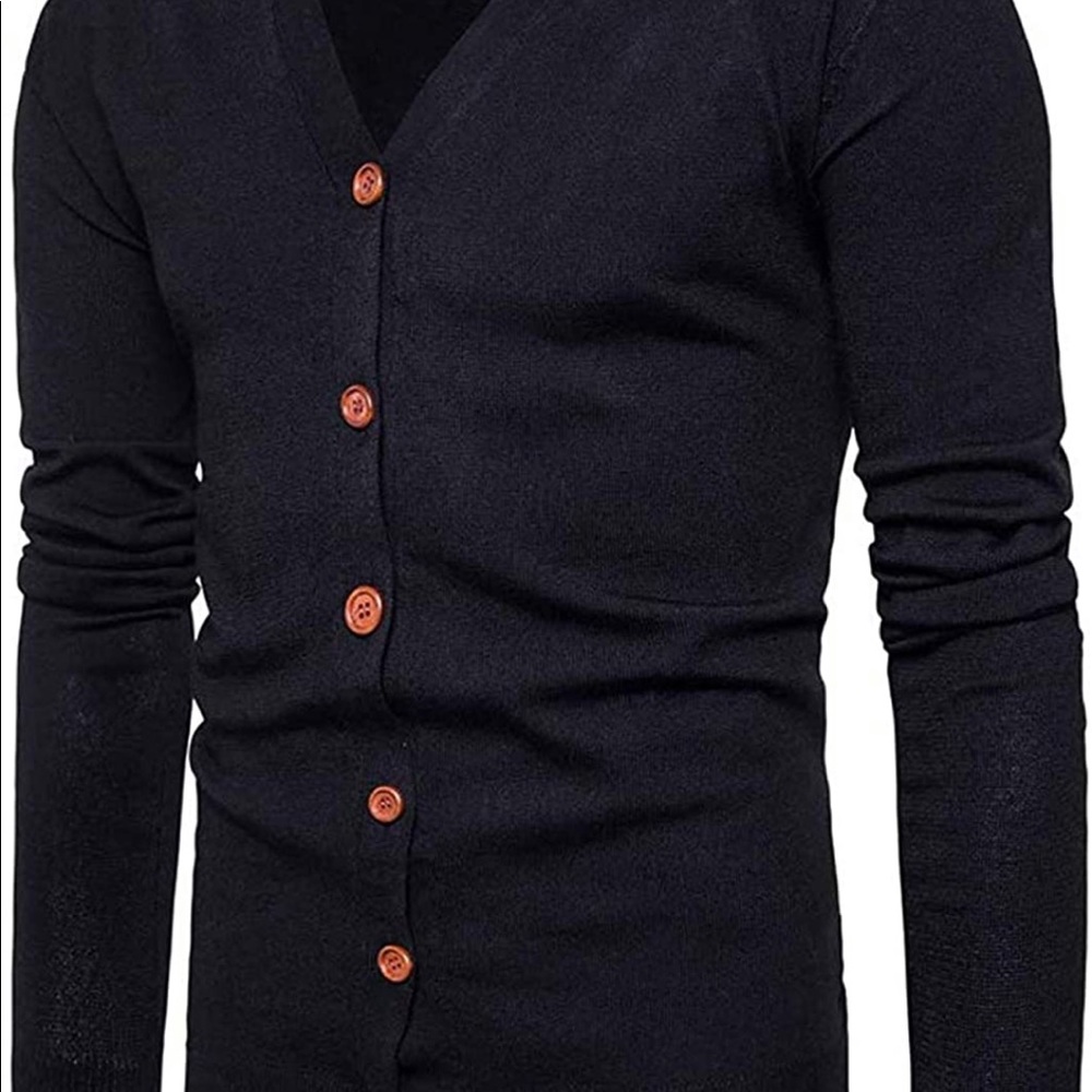 Men’s Gray sweater cardigan bottom down APRAW casual slim fit light weight kn…